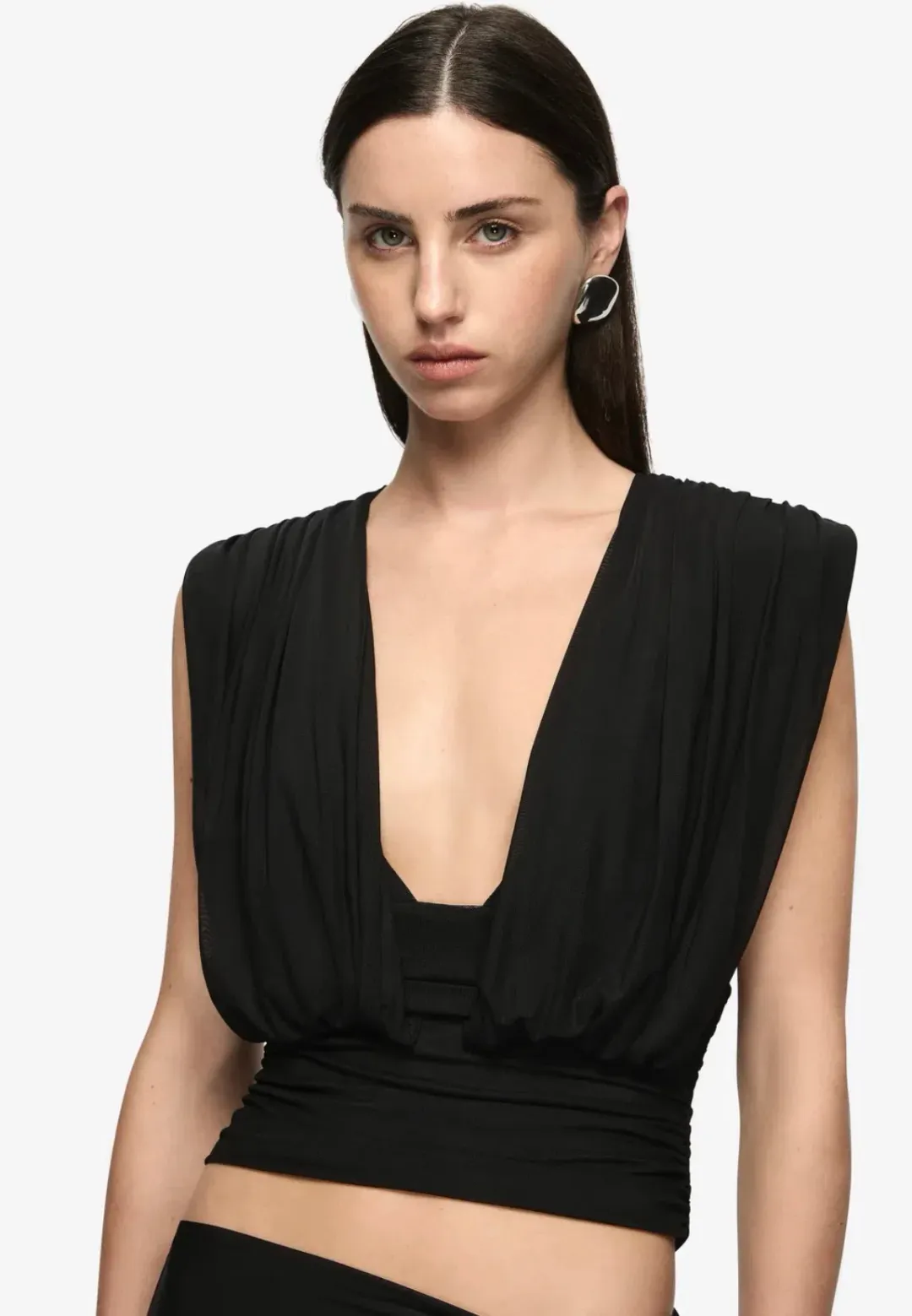 Bec & Bridge Anaya drape maxi skirt latte & oria top black size XS for rent on The Volte - main image
