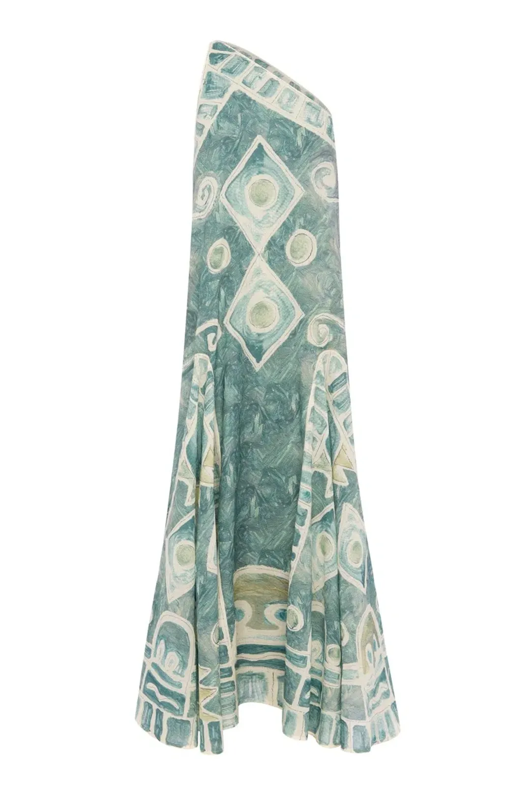 ALEMAIS Samira One Shoulder Gown Blue Print Size 10 AU for rent on The Volte - main image