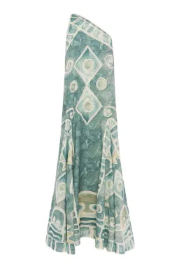 ALEMAIS Samira One Shoulder Gown Blue Print Size 10 AU for rent on The Volte - image 5