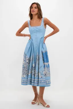 ALEMAIS Villa Romantica Midi Dress Blue Size 8 AU for rent on The Volte - image 1