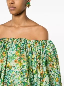 ALEMAIS Francis Bubble Mini Dress Green Floral Size 8 AU for rent on The Volte - image 8