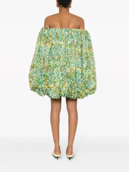 ALEMAIS Francis Bubble Mini Dress Green Floral Size 8 AU for rent on The Volte - image 7
