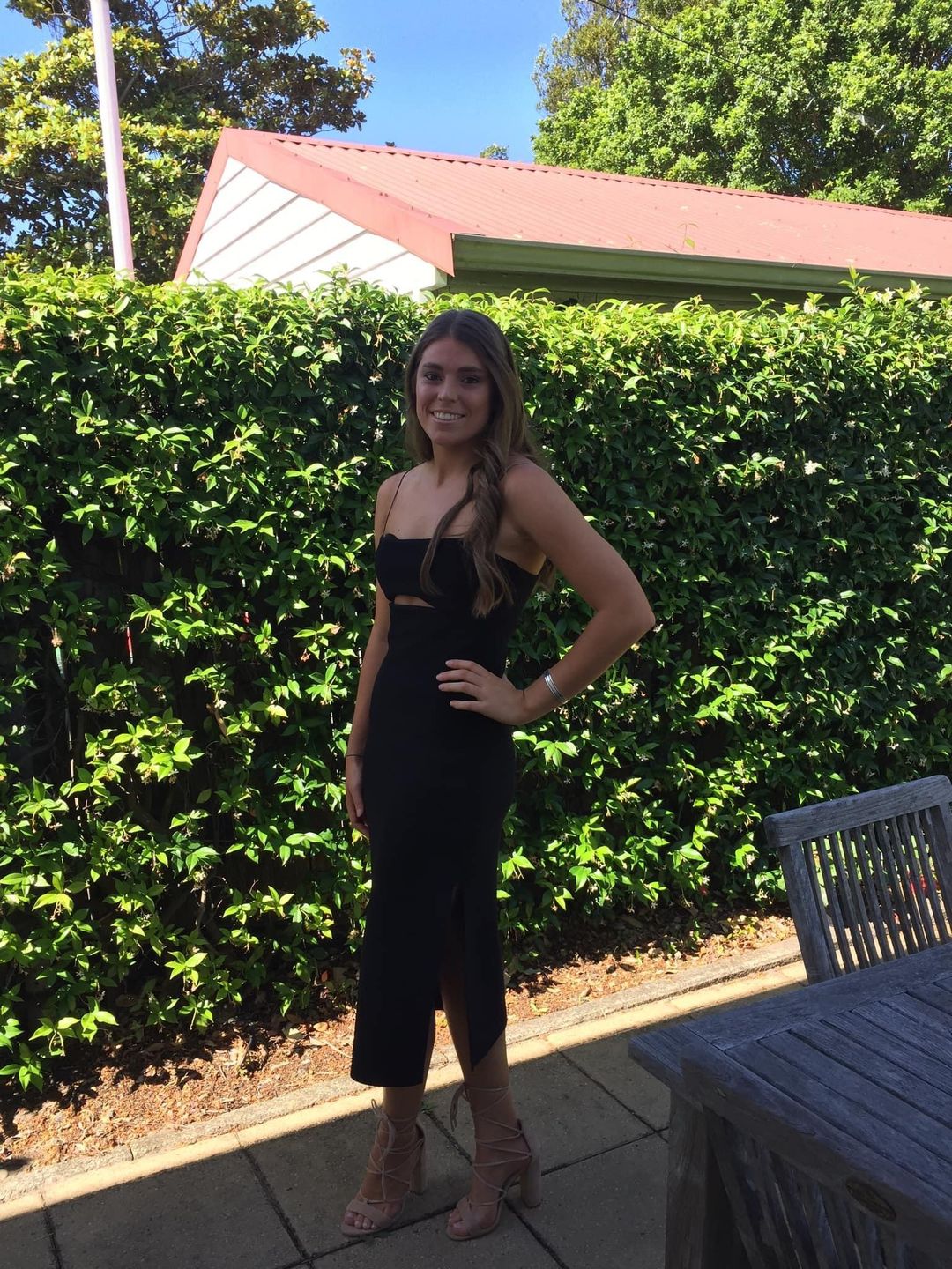 Bec & Bridge black cut out midi dress for rent on The Volte - main image