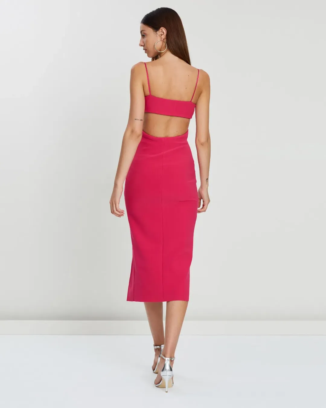 Bec and Bridge Amelie Panel Midi Dress Pink Size 8 for rent on The Volte - main image