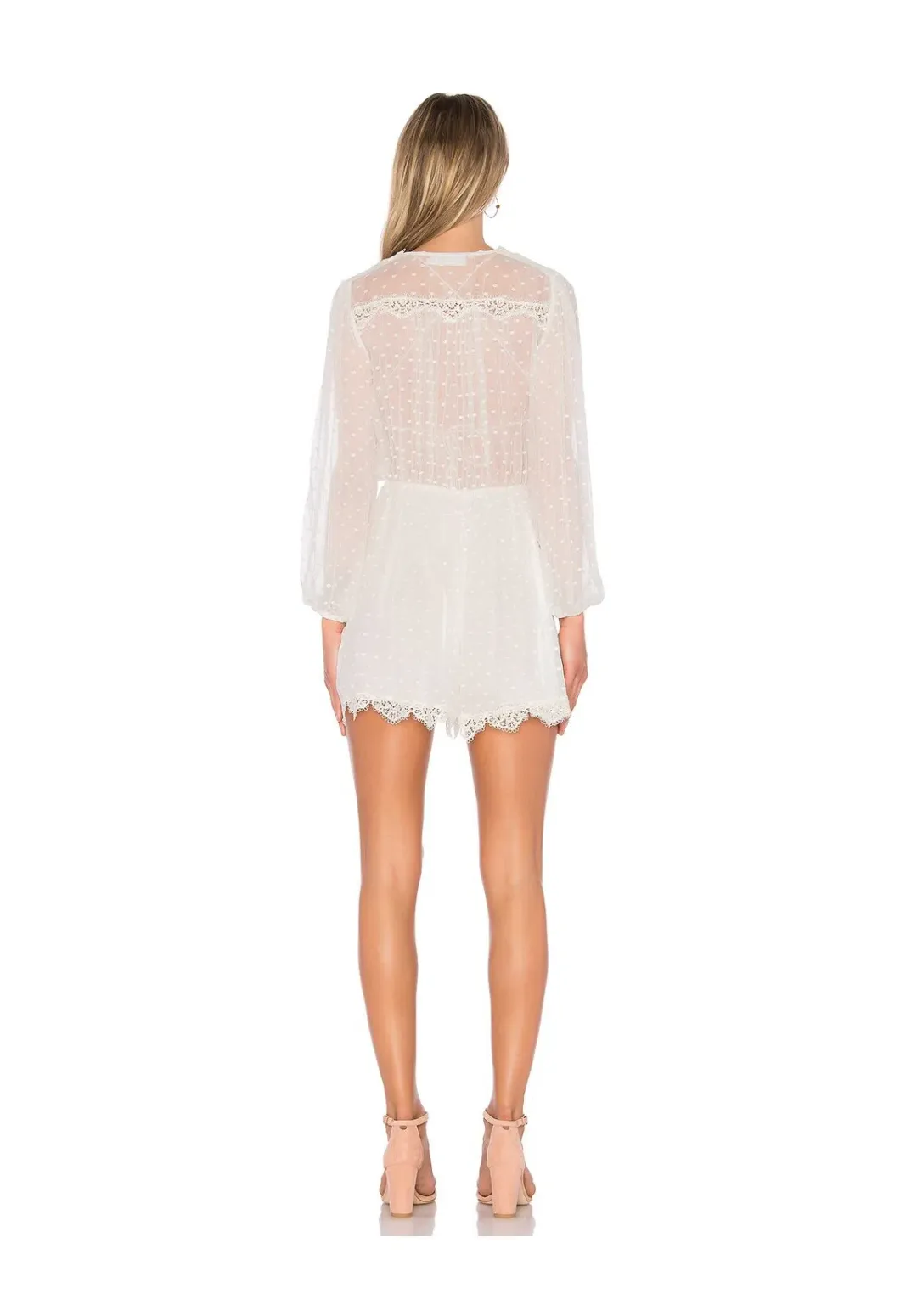 Zimmermann Oleander Lattice Playsuit White Size 2 / AU 12 for rent on The Volte - main image