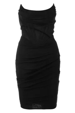 House of CB Leila Mesh Strapless Corset Mini Dress Black Size 8 for rent on The Volte - image 4