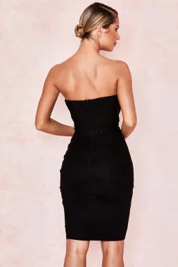 House of CB Leila Mesh Strapless Corset Mini Dress Black Size 8 for rent on The Volte - image 3