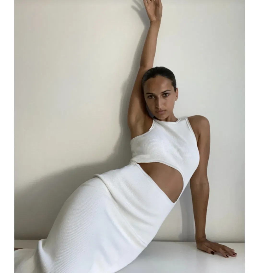 Sir The Label Ingrid Cut Out Midi Dress White AU 6 for rent on The Volte - main image