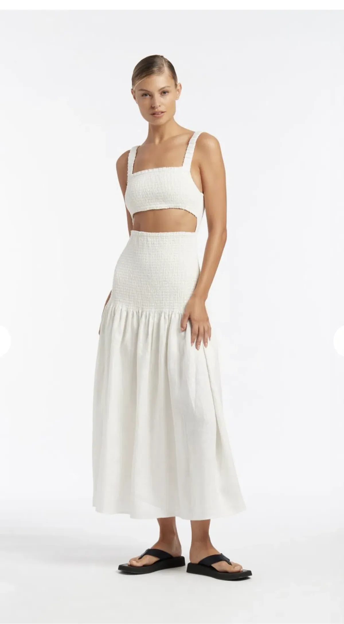 Sir The Label Madelyn Reversible Dress Midi White | AU 8 for rent on The Volte - main image