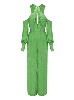 Alice McCall Green Apple Memory Lane Cold-shoulder Jumpsuit Size 4  for rent on The Volte - image 5