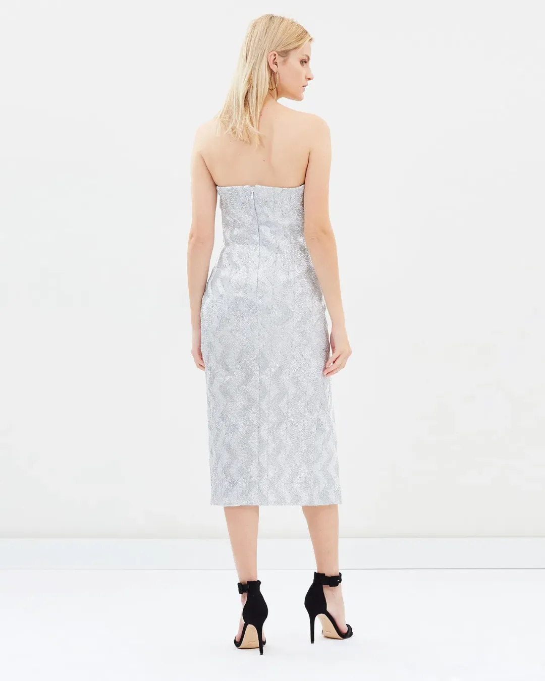 Manning Cartell No Filter Strapless Dress Silver Size 10 for rent on The Volte - main image