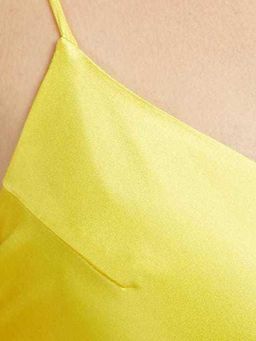 Rasario Draped Silk Slip Dress Yellow Size 6 for rent on The Volte - image 3