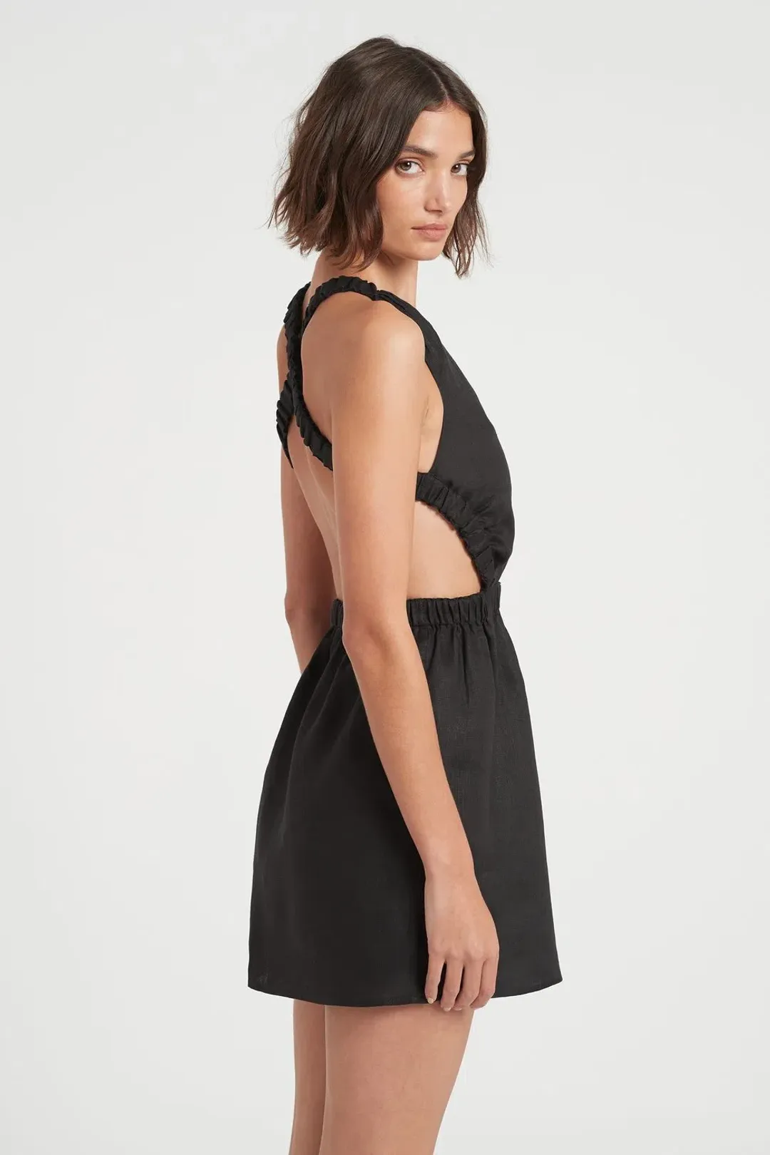 Sir The Label Alena Open Back Mini Dress Black Size AU 8 for rent on The Volte - main image