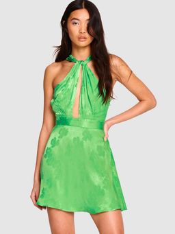 Alice McCall Memory Lane Satin Mini Dress Green Size 12 for rent on The Volte - image 1