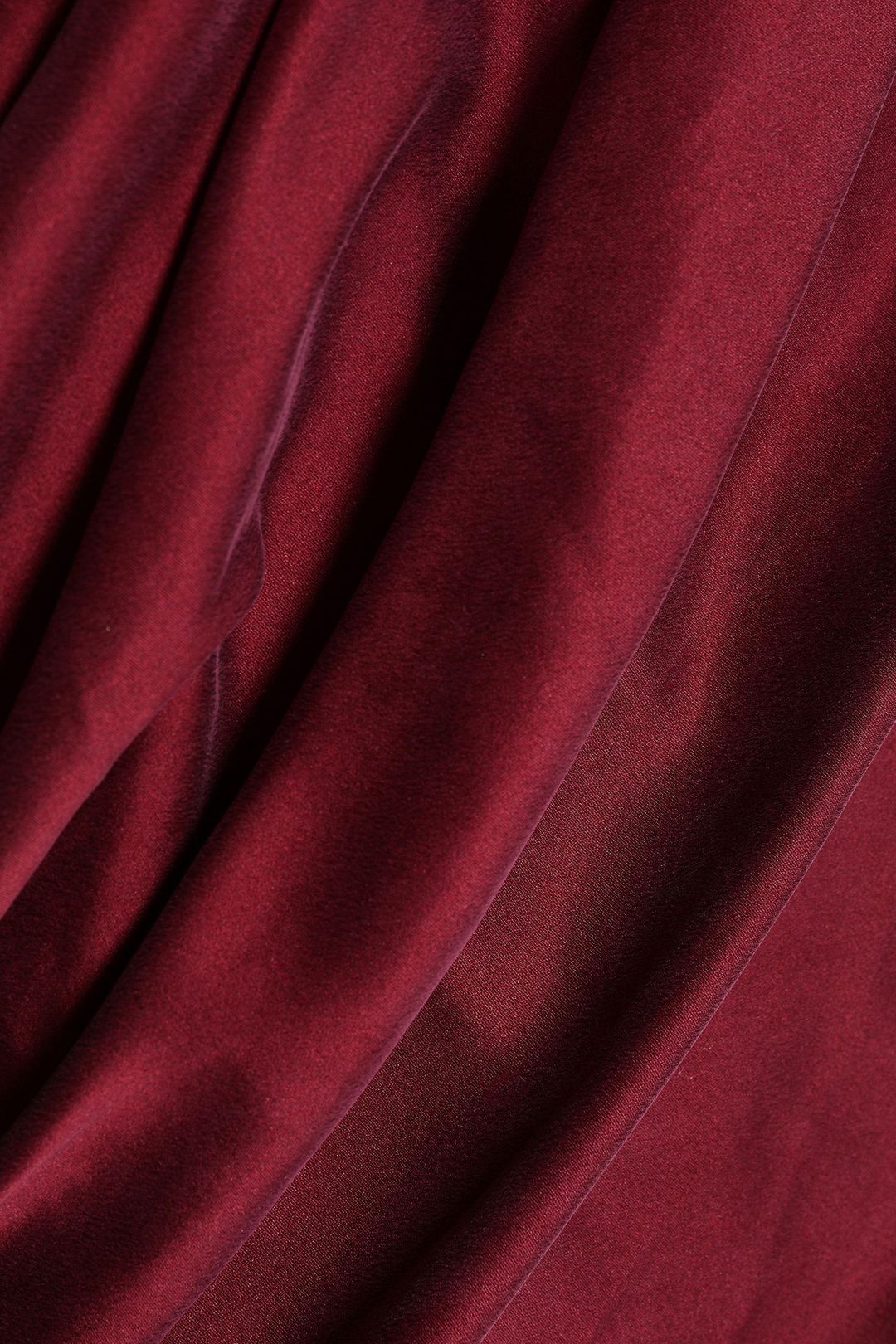 Zimmermann Ruched One Shoulder Washed Silk Mini Dress Burgundy Size 6 for rent on The Volte - main image