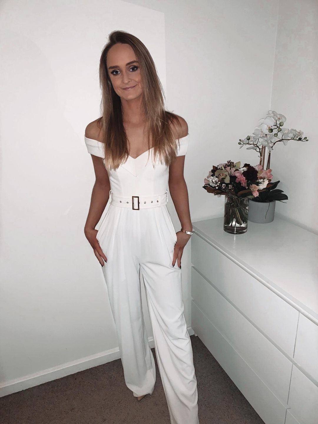 Sheike Amore Jumpsuit - White Size 6 for rent on The Volte - main image