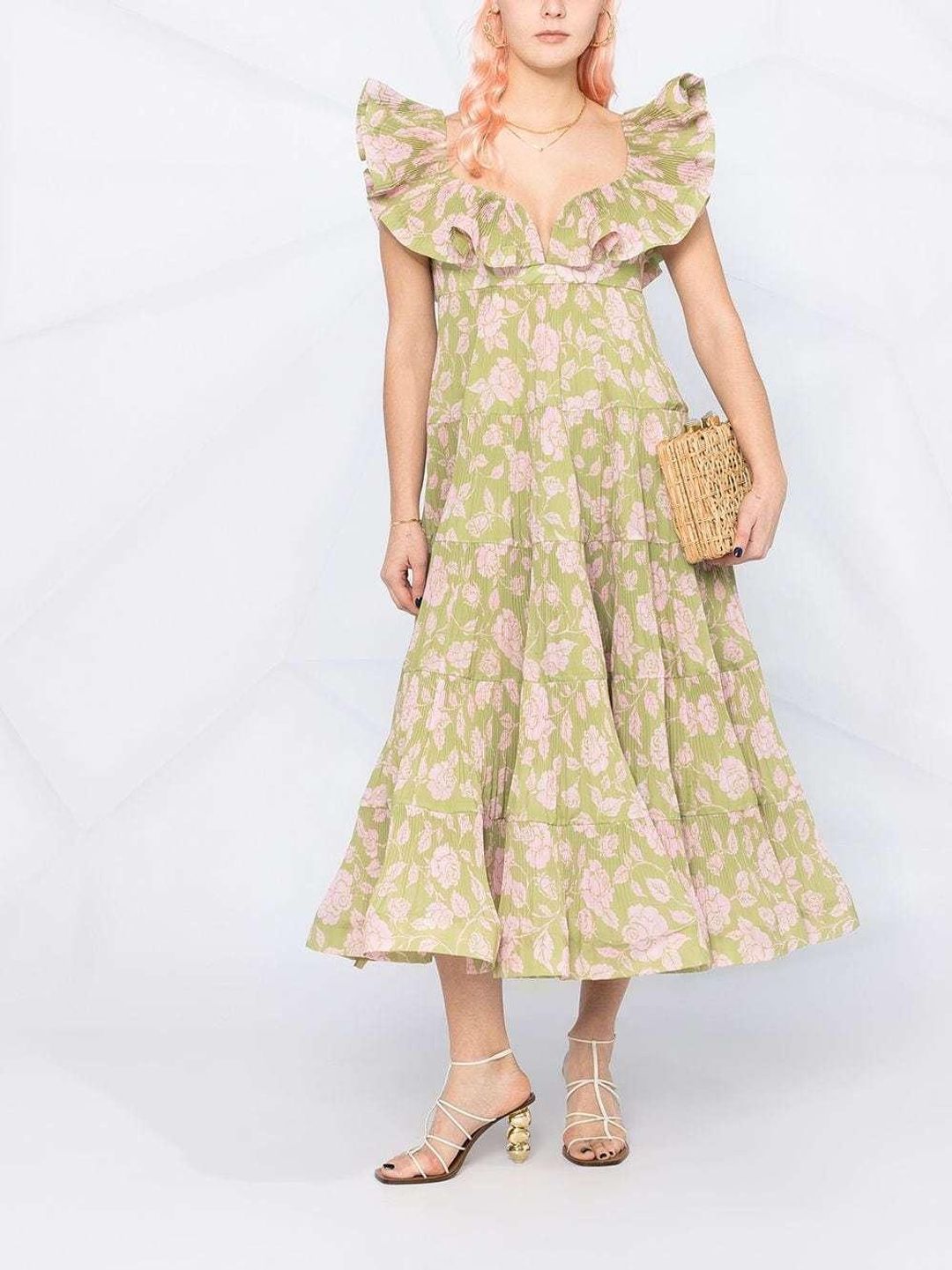 Zimmermann Lovestruck Pleated Floral Gown Print Size 1/Au 10 for rent on The Volte - main image