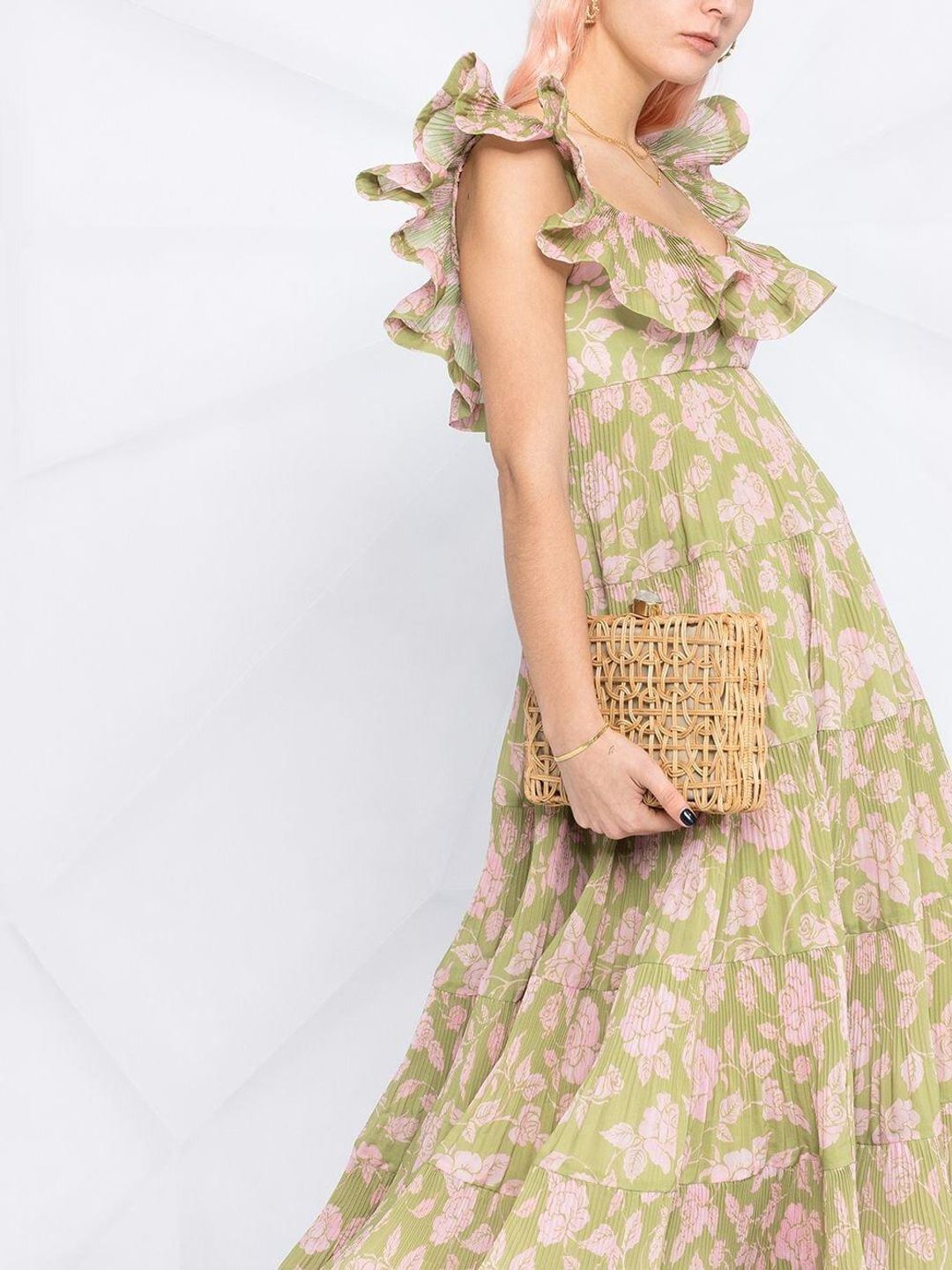 Zimmermann Lovestruck Pleated Floral Gown Print Size 1/Au 10 for rent on The Volte - main image