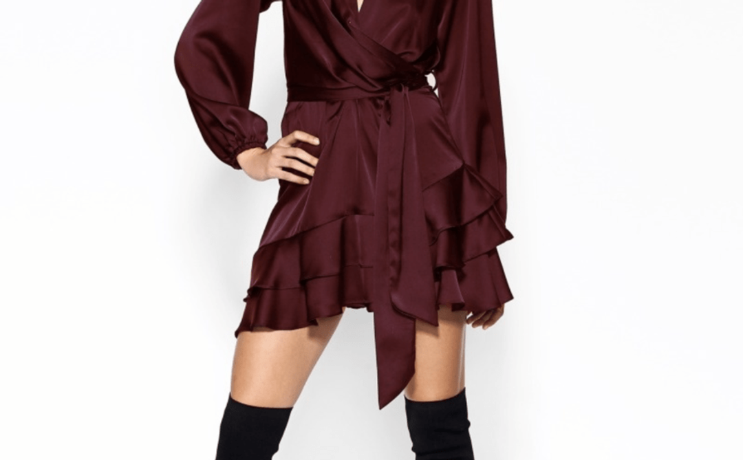 Sheike Illusion Dress Purple Size 8 for rent on The Volte - main image