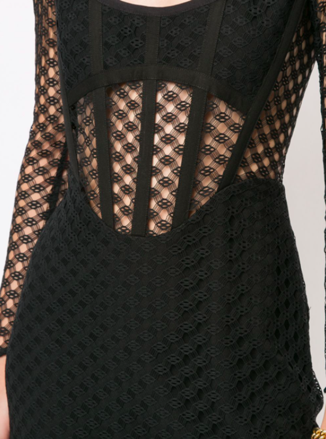 Dion Lee Mesh Sheer Asymmetric Dress Black Size 4 for rent on The Volte - main image