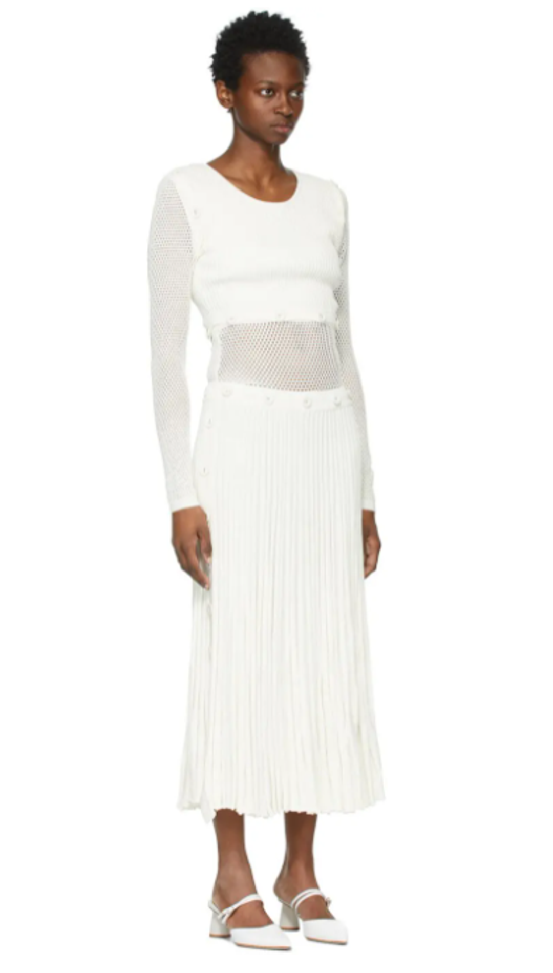 Christopher Esber  Deconstructed Knit Dress White Size 8 for rent on The Volte - main image
