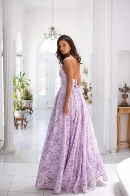 Alamour the Label Milia Lace Gown Dress Lilac Size 6 for rent on The Volte - image 2