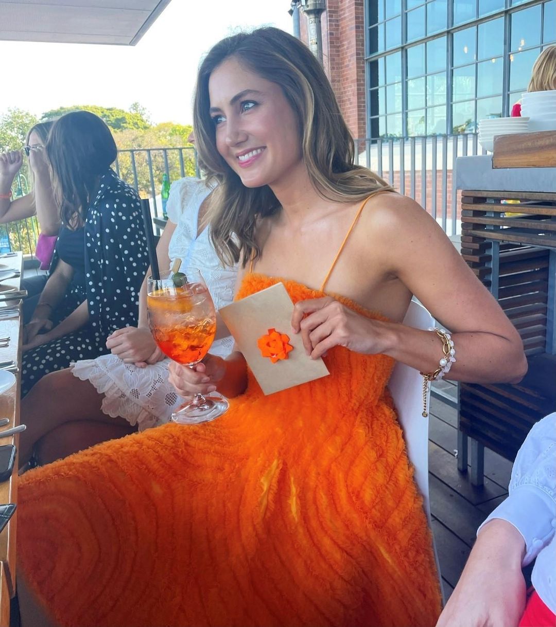 Aje Utopia Ruffle Mini Dress Orange Size 8 for rent on The Volte - main image