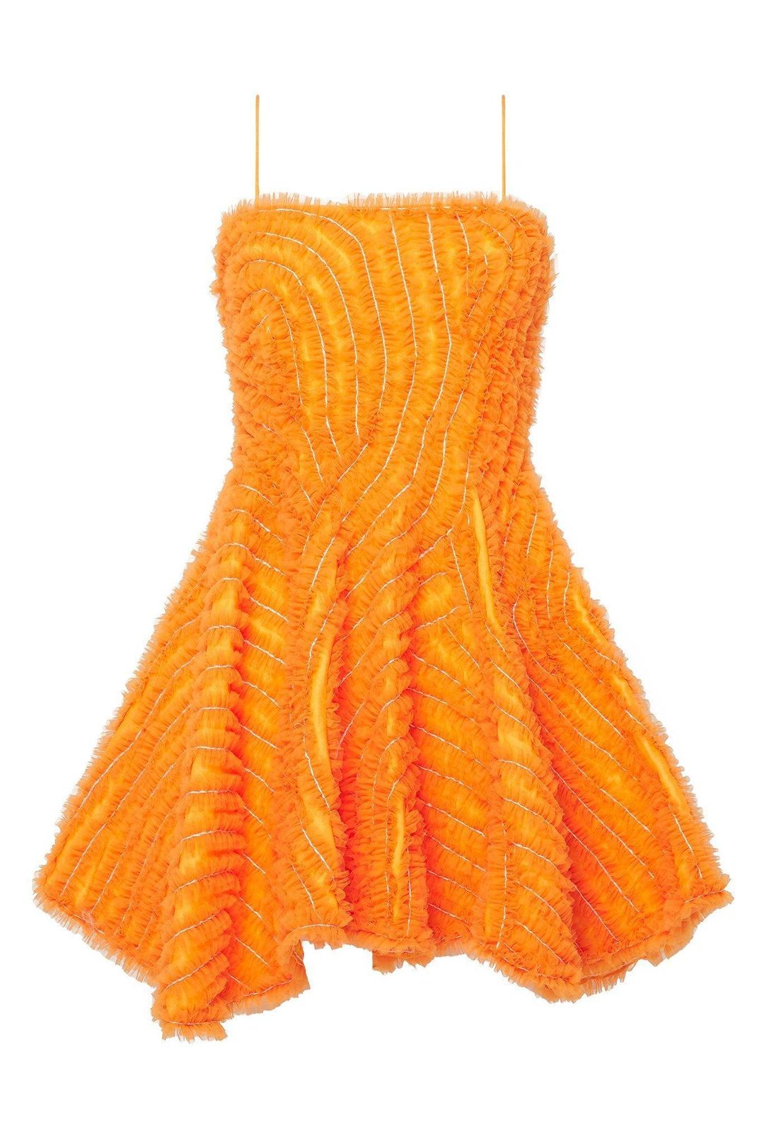 Aje Utopia Ruffle Mini Dress Orange Size 8 for rent on The Volte - main image