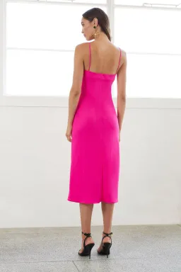 By Johnny Neon Bias Slip Dress Pink Size 10 for rent on The Volte - image 2