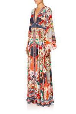 Camilla 'Geisha Girl' Kimono Sleeve Dress with Shirring Detail Size 14 for rent on The Volte - image 4