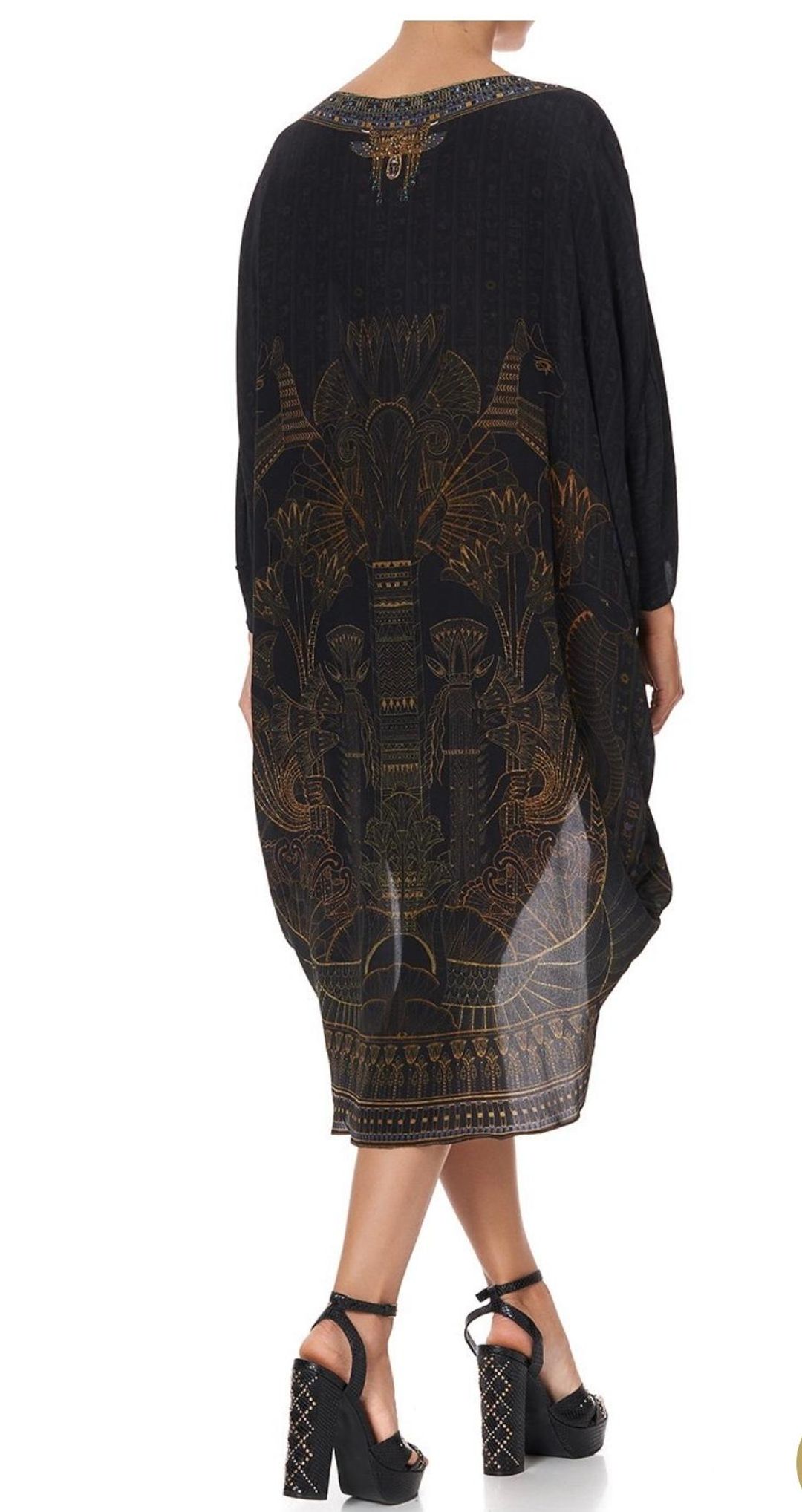 Camilla King Cobra scoop back dress black size 16 for rent on The Volte - main image