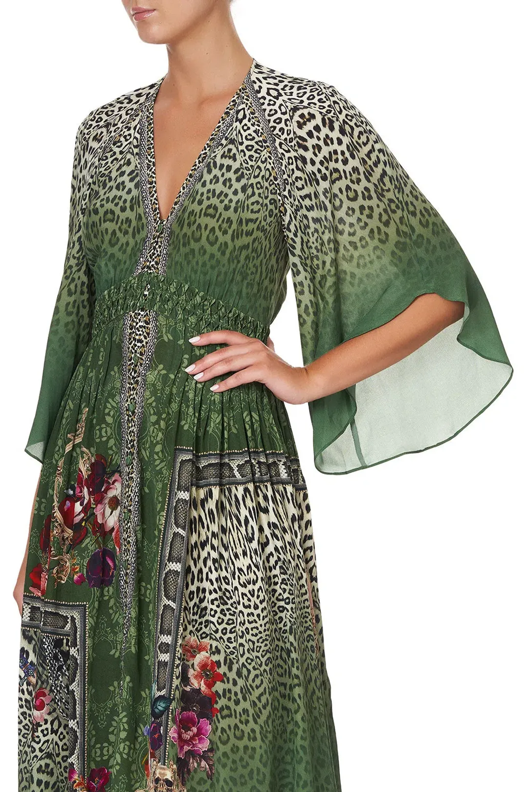 Camilla Tales of Time Long Dress with Smocked Waist Size L / AU 14 for rent on The Volte - main image