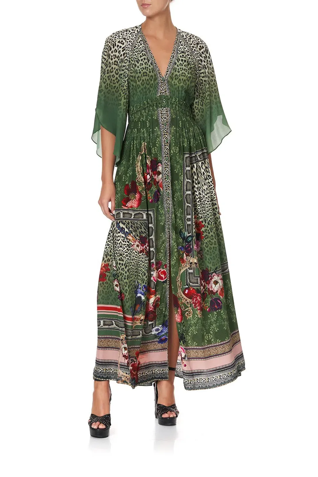 Camilla Tales of Time Long Dress with Smocked Waist Size L / AU 14 for rent on The Volte - main image