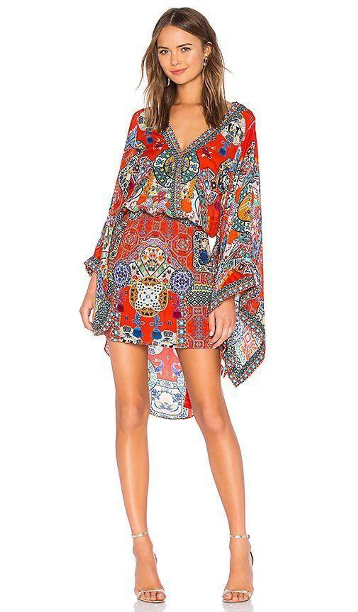 Camilla 'Found in Translation' V-neck Kimono Dress with Tie Size 14 for rent on The Volte - main image