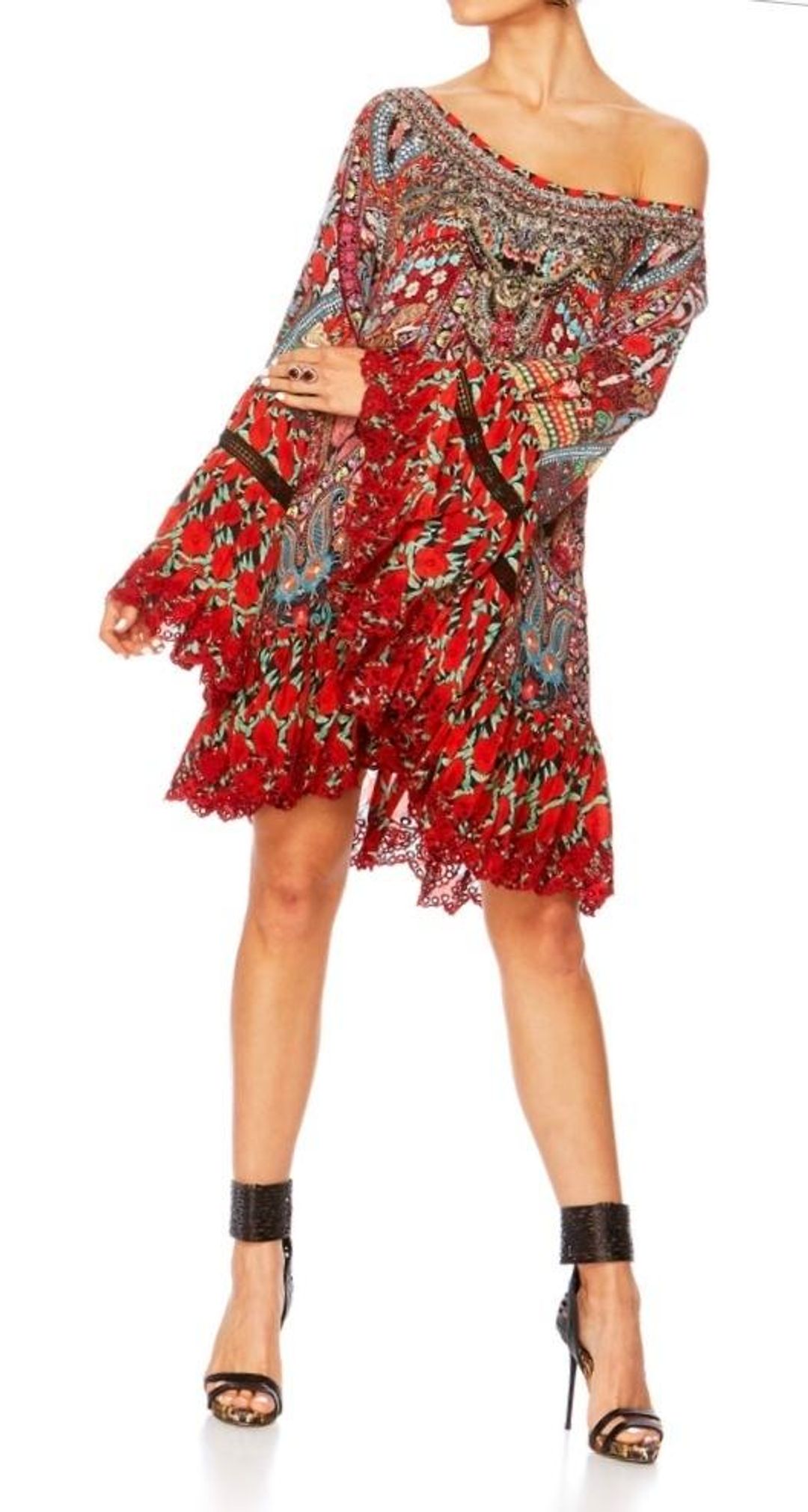 Camilla Queen Alika A Line Frill Dress Print Size 12 for rent on The Volte - main image