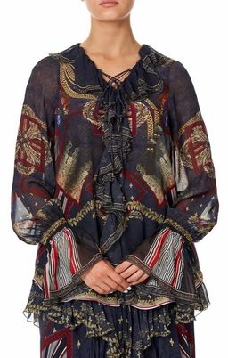 Camilla 'This Charming Woman' double frill skirt and lace up frill blouse Size 14 for rent on The Volte - image 10