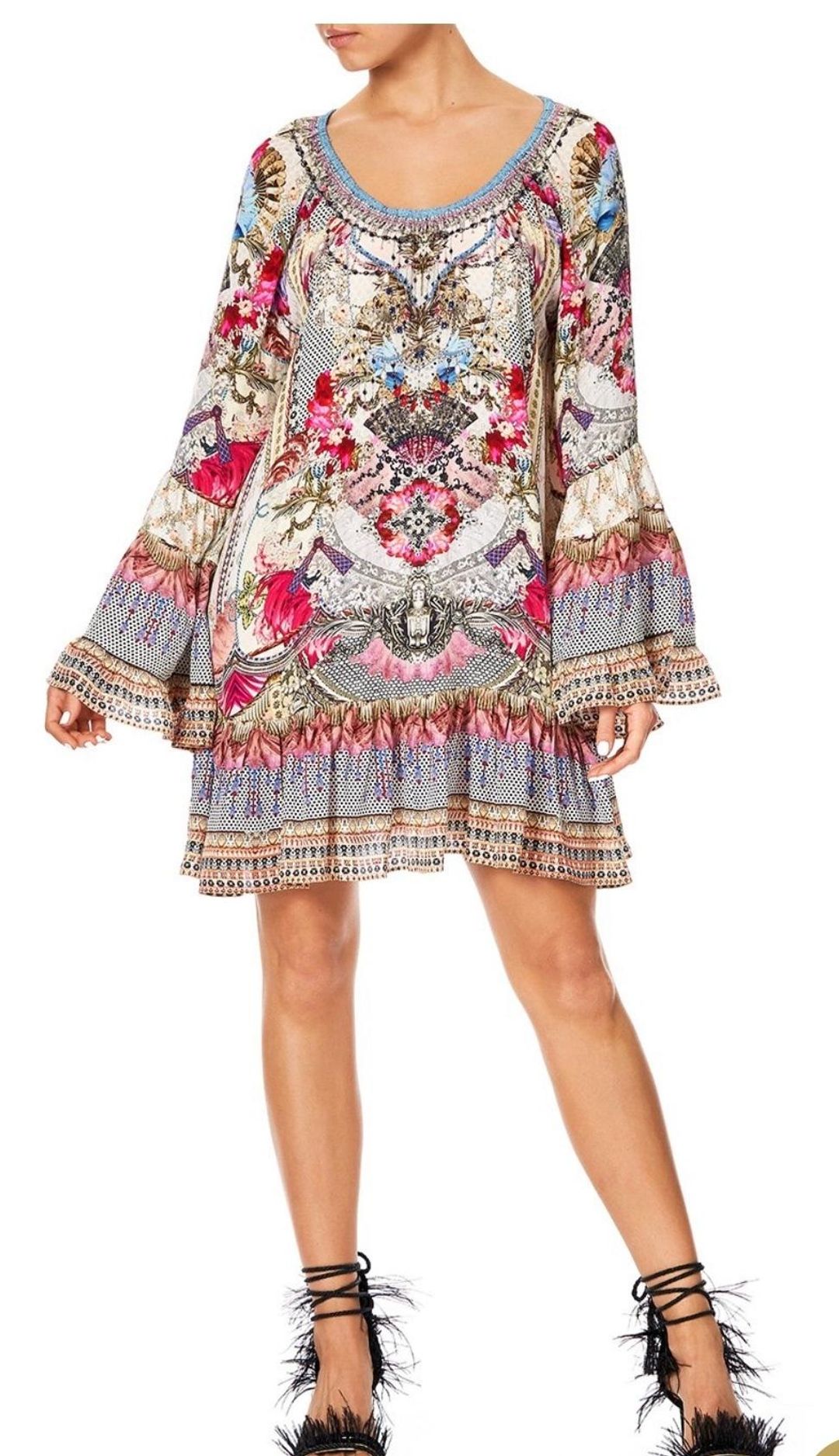 Camilla Montmartre Heart A Line Frill Mini Dress Size XL / AU 16 for rent on The Volte - main image