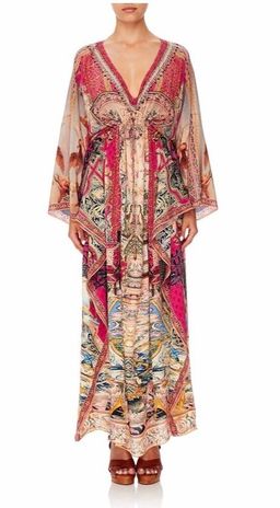 Camilla Lounge Hour V Neck Kaftan with Tie Waist One Size for rent on The Volte - image 2
