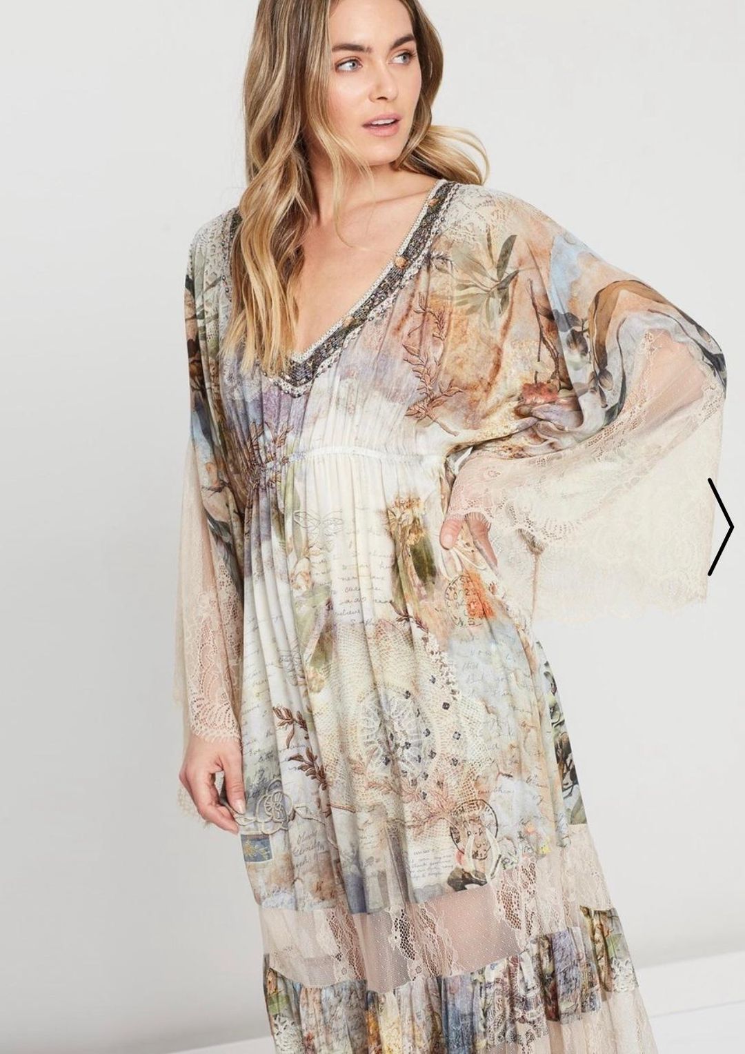 Camilla Letters from Hilda Lace Panel Dress Print Size 14 for rent on The Volte - main image