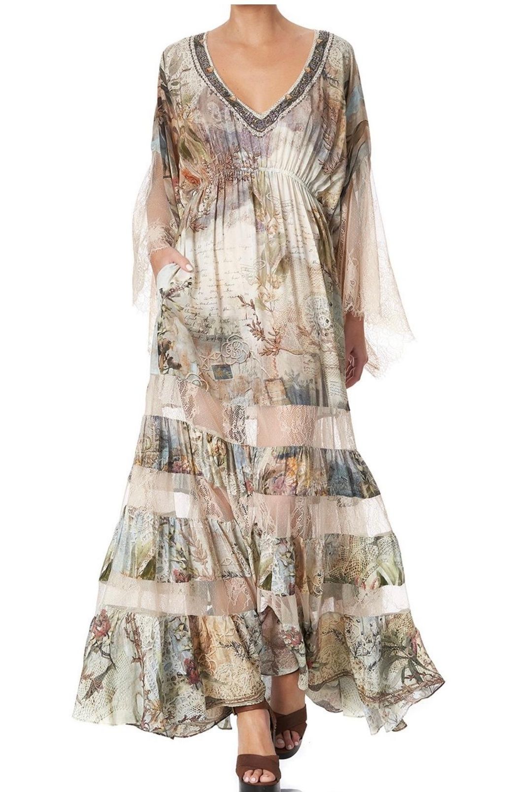 Camilla Letters from Hilda Lace Panel Dress Print Size 14 for rent on The Volte - main image