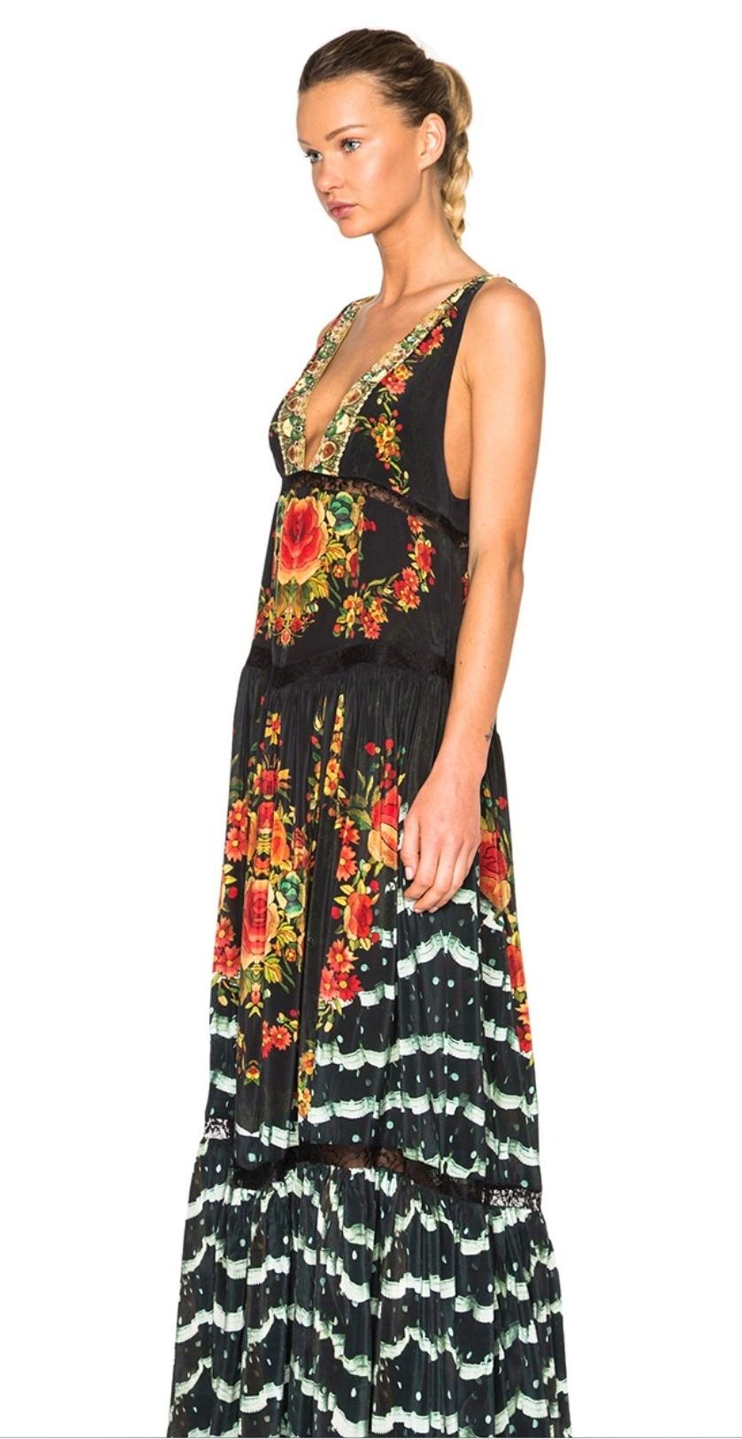 Camilla Lift the Veil V Neck Maxi Dress Print Size 14 for rent on The Volte - main image