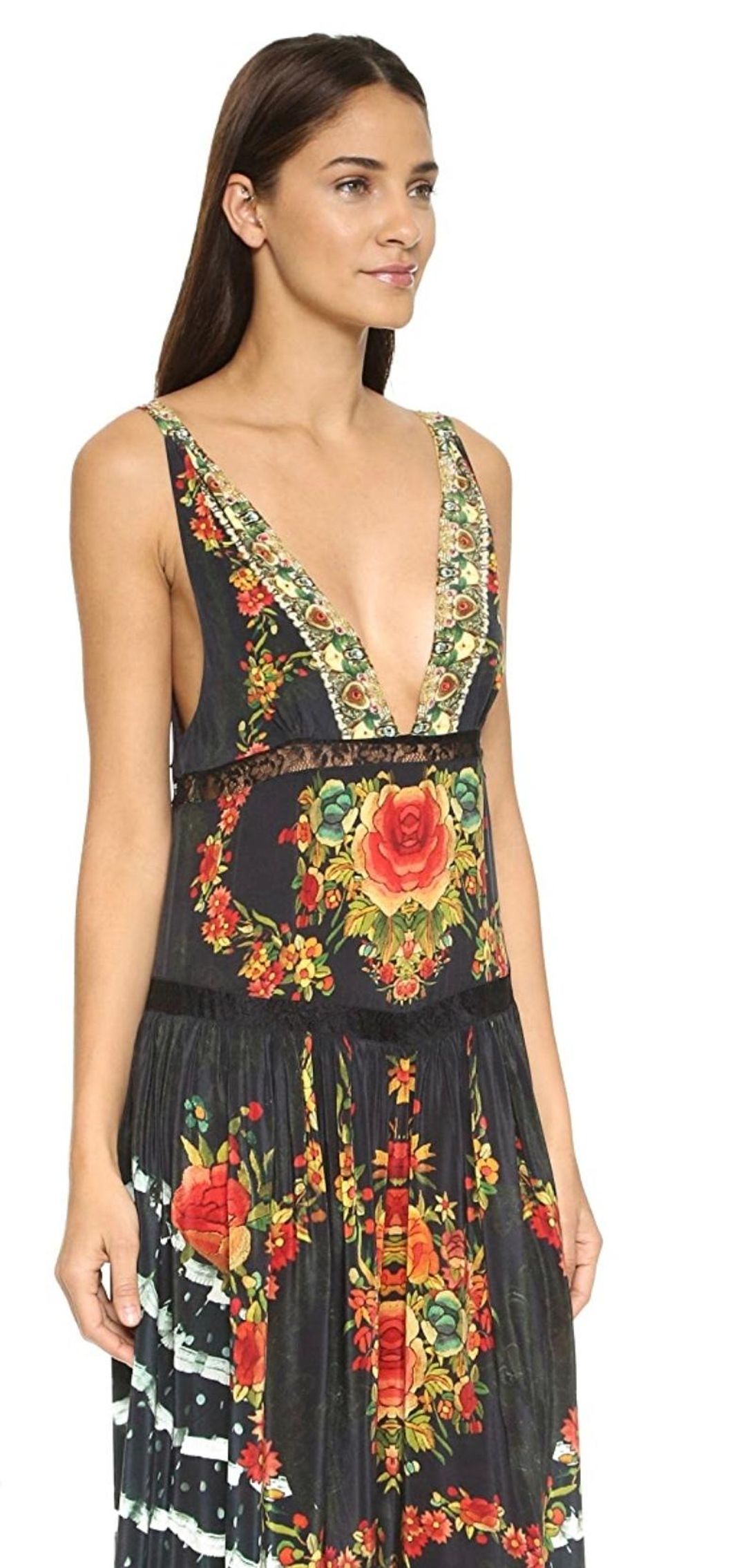 Camilla Lift the Veil V Neck Maxi Dress Print Size 14 for rent on The Volte - main image