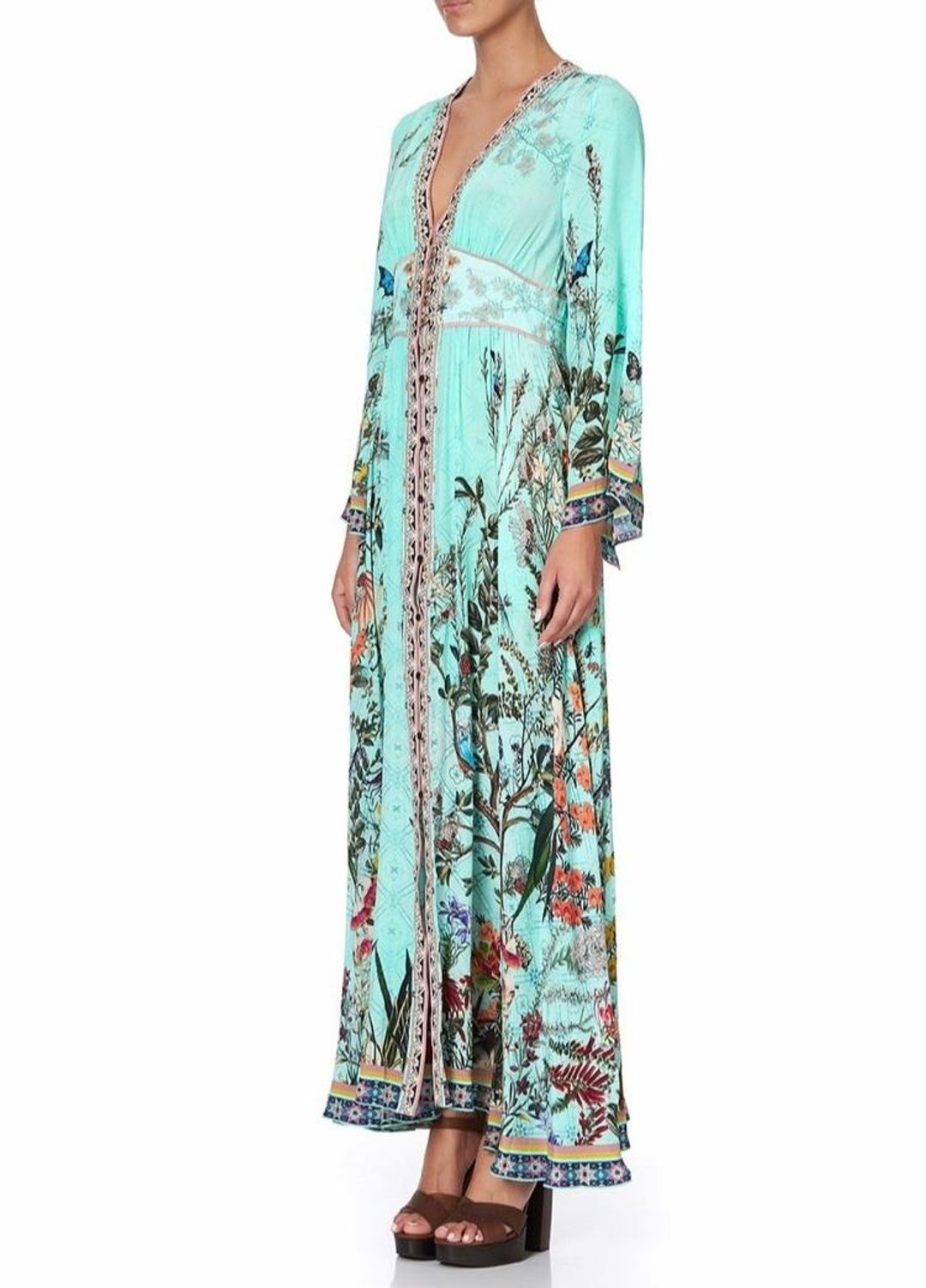 Camilla Millas Backyard Kimono Sleeve Dress With Shirring Detail Print Size L for rent on The Volte - main image