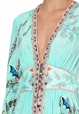Camilla Millas Backyard Kimono Sleeve Dress With Shirring Detail Print Size L for rent on The Volte - image 3