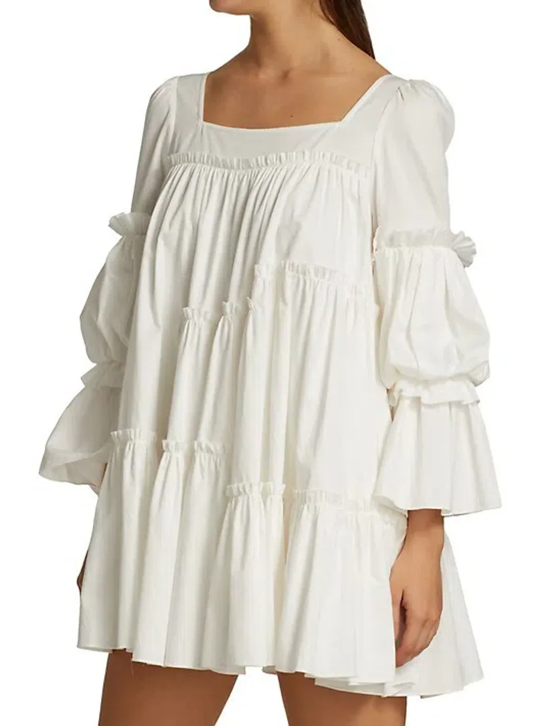 Aje L'Espirit Mini Dress White Size 6 for rent on The Volte - main image