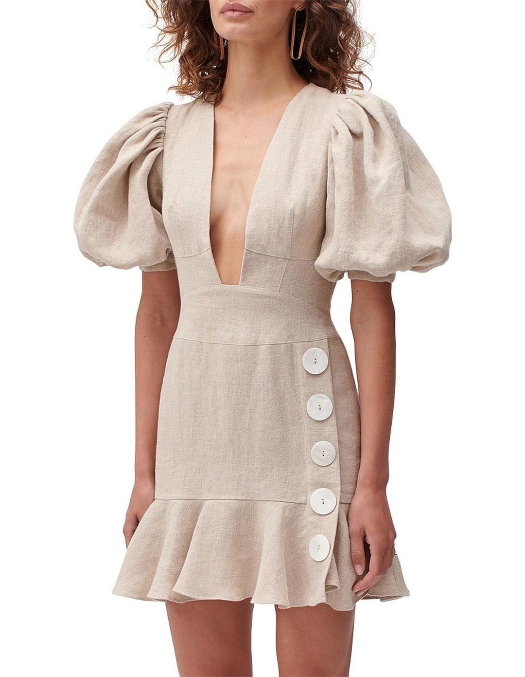 Joslin Studio Sophia Linen Canvas Dress Flax Grey Size 6  for rent on The Volte - main image