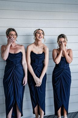 Shieke Ink Jersey Midi Dress Blue Size 6 for rent on The Volte - image 6
