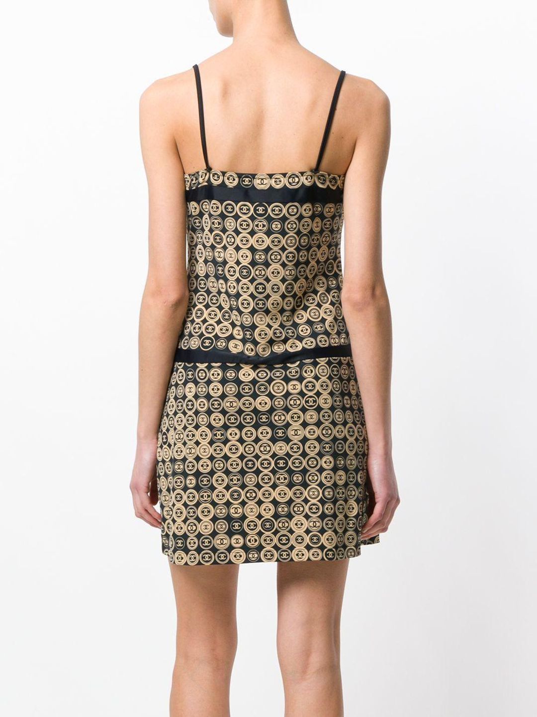 Chanel Logo Coin Medallion Dress Print Size 8 for rent on The Volte - main image
