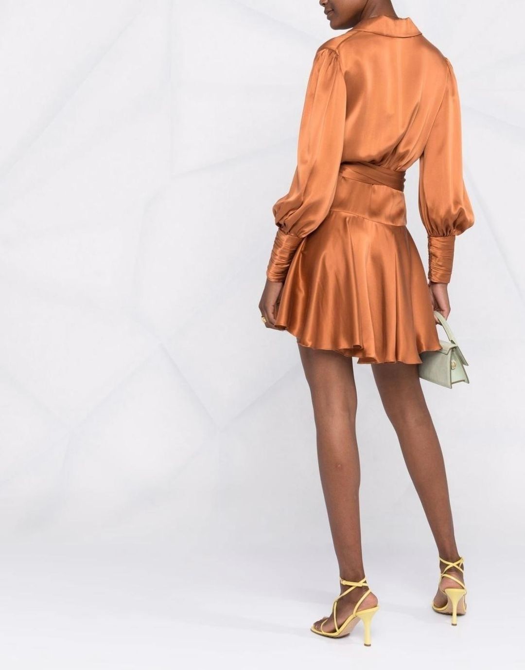 Zimmermann Belted Silk Wrap Dress Orange Size 6 for rent on The Volte - main image