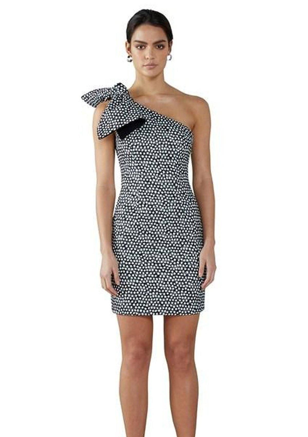 By Johnny Spotty Dotty Shoulder Mini Dress Print Size 10 for rent on The Volte - main image